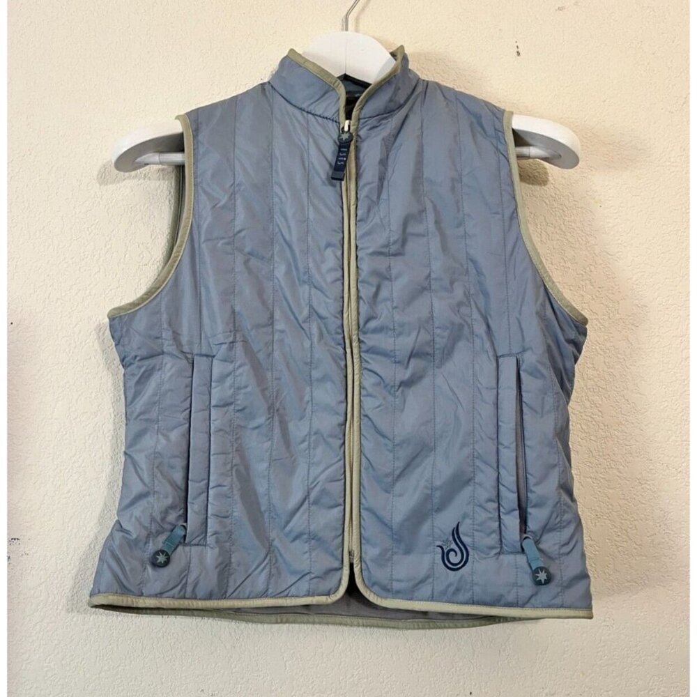 ISIS Women Thermolite Vest Size 4 Quilted Puffer Zip Up Gray Pockets Lightweight